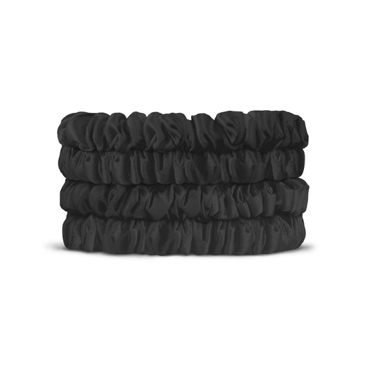 VBEAUTY Seiden Scrunchie Skinny-Set - Schwarz