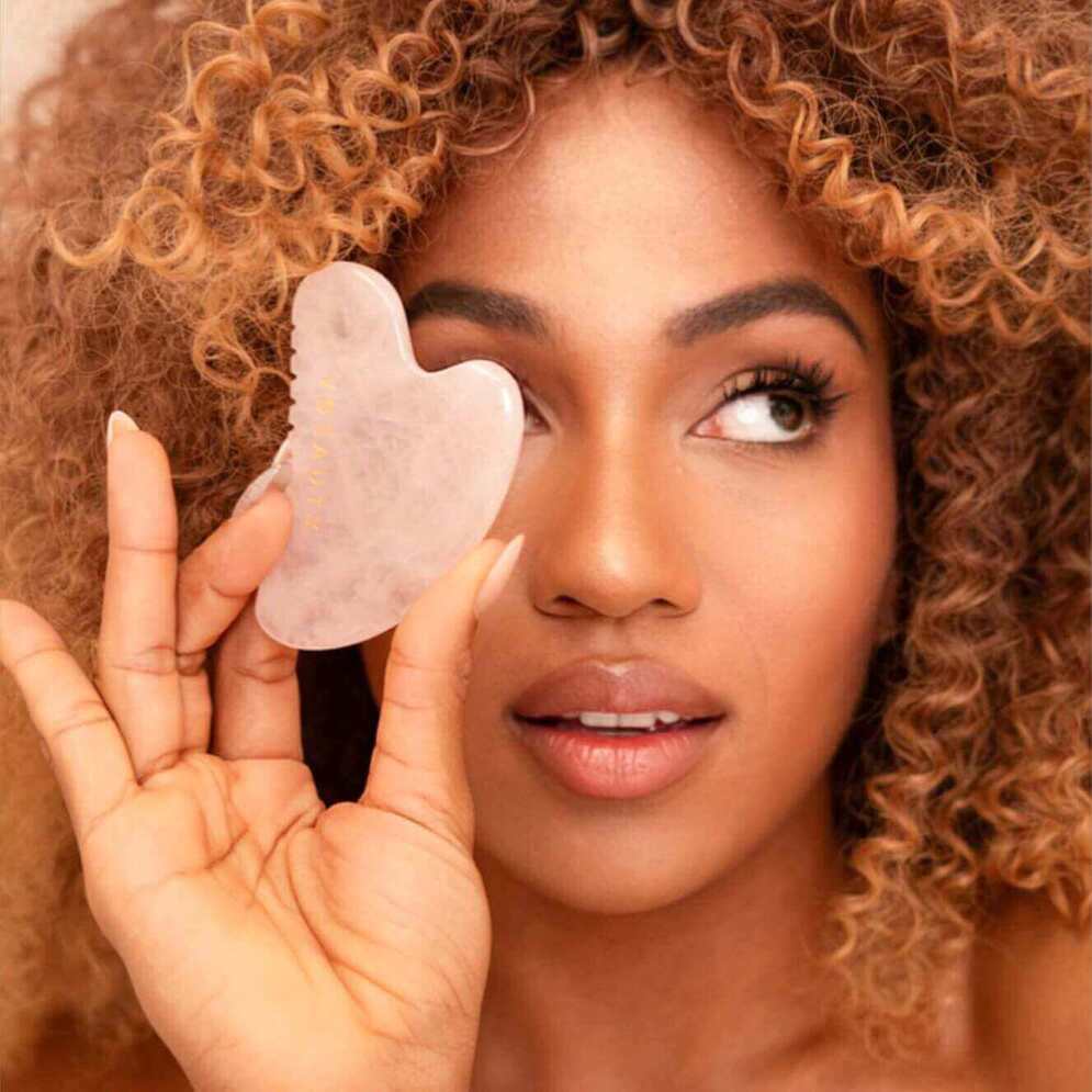 VBEAUTY Gua Sha Massagestein - Rosenquarz
