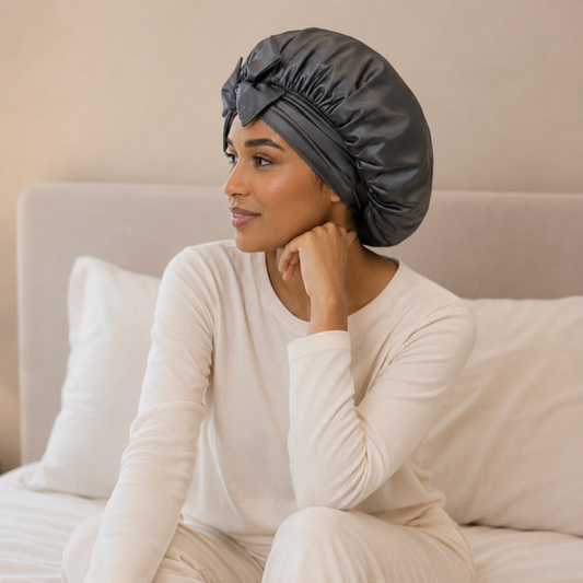 VBEAUTY Premium Seiden Bonnet - Anthrazit
