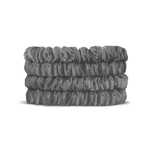 VBEAUTY Seiden Scrunchie Skinny-Set - Anthrazit