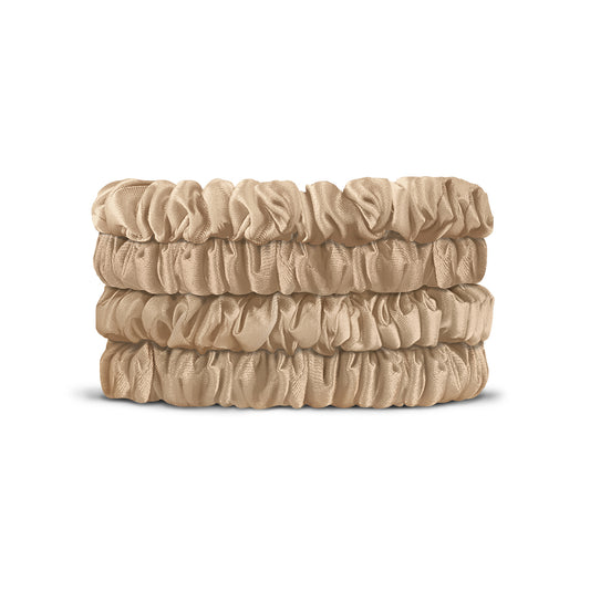 VBEAUTY Seiden Scrunchie Skinny-Set - Champagner