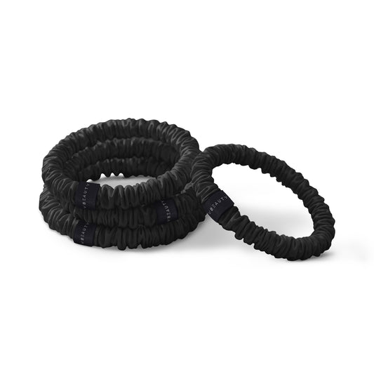 VBEAUTY Seiden Scrunchie Skinny-Set - Schwarz