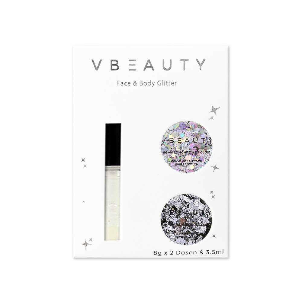 Für Gesicht und Körper: Der VBEAUTY Chunky Glitter verleiht jedem Festival- oder Partylook ein langanhaltendes und funkelndes Make-Up.
