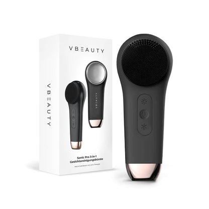 Die VBEAUTY SONIC PRO 3-in-1 Gesichtsreinigungsbürste bietet ein umfassendes Spa-Erlebnis bequem im eigenen Zuhause.