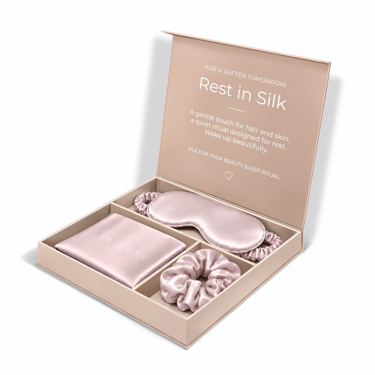 VBEAUTY Seiden Beauty Sleep Ritual Geschenkset - Rose