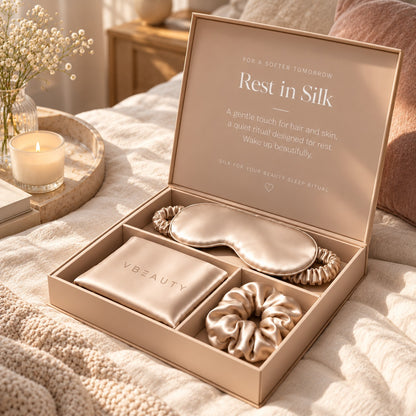 VBEAUTY Seiden Beauty Sleep Ritual Geschenkset - Champagner