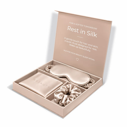 VBEAUTY Seiden Beauty Sleep Ritual Geschenkset - Champagner