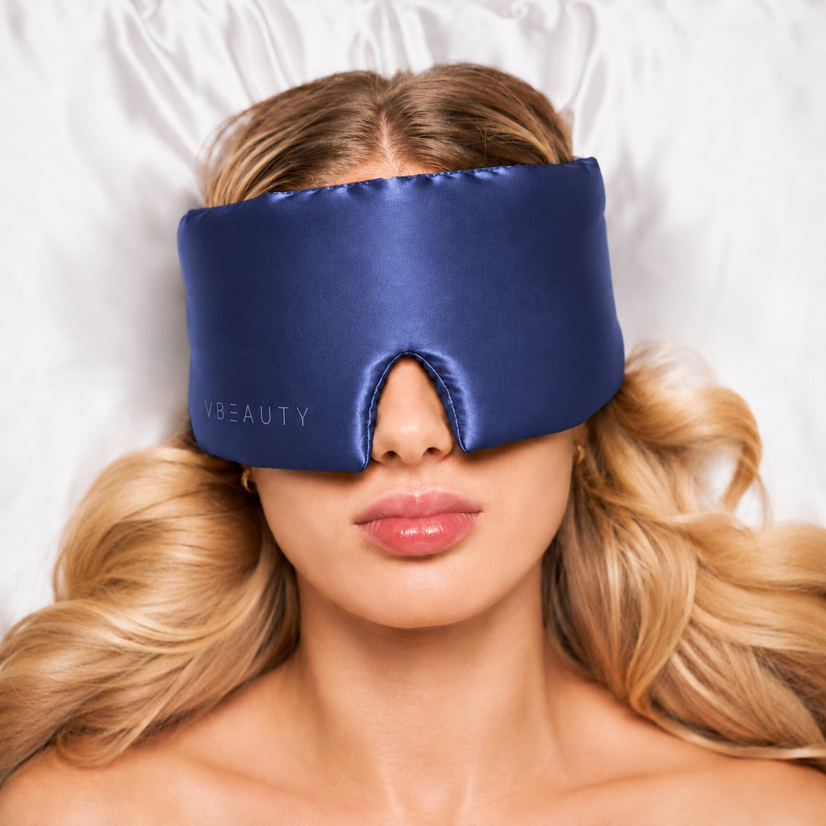 VBEAUTY Deep Sleep Seiden Schlafmaske - Midnight Blue