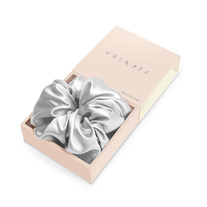 VBEAUTY Premium Seiden Scrunchie - Silber