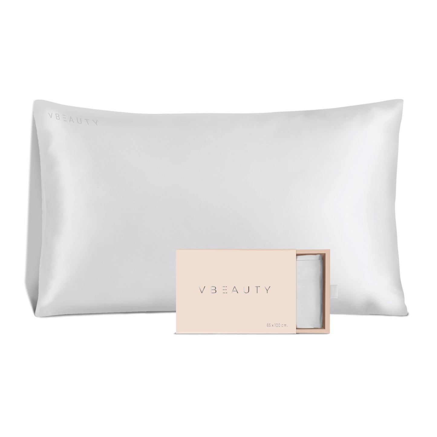 VBEAUTY Seidenkissenbezug  65 x 100 cm - Creme