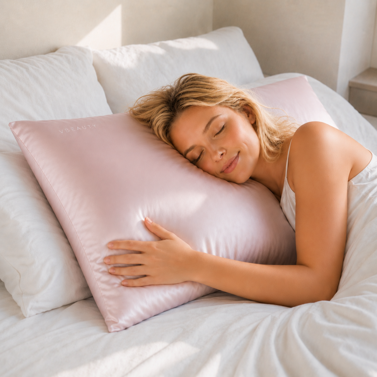 VBEAUTY Seidenkissenbezug 50 x 70 cm - Rose
