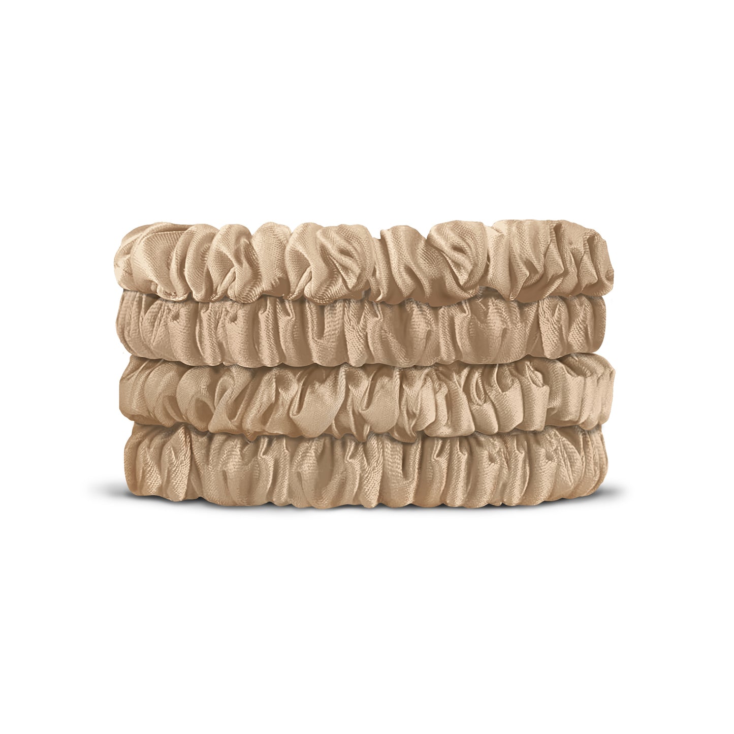 VBEAUTY Seiden Scrunchie Skinny-Set - Champagner