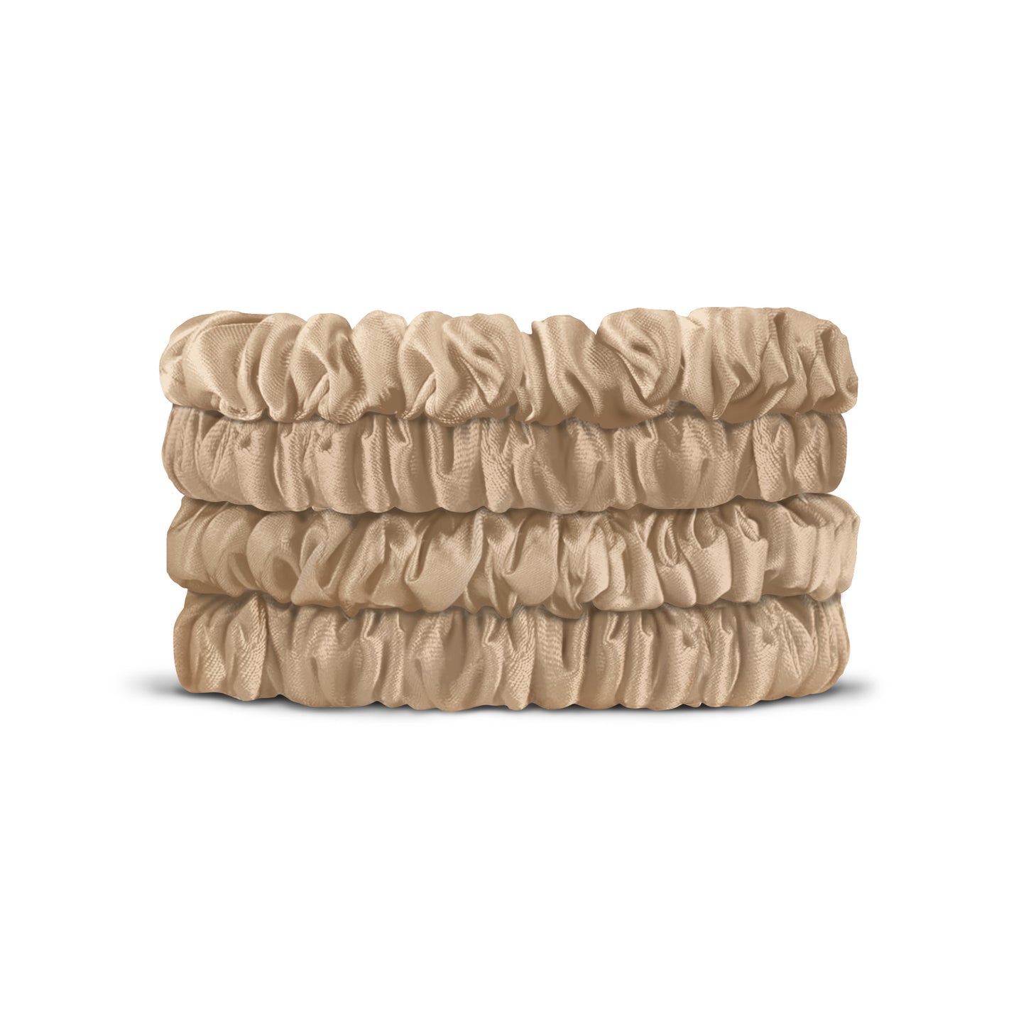 VBEAUTY Seiden Scrunchie Skinny-Set - Champagner